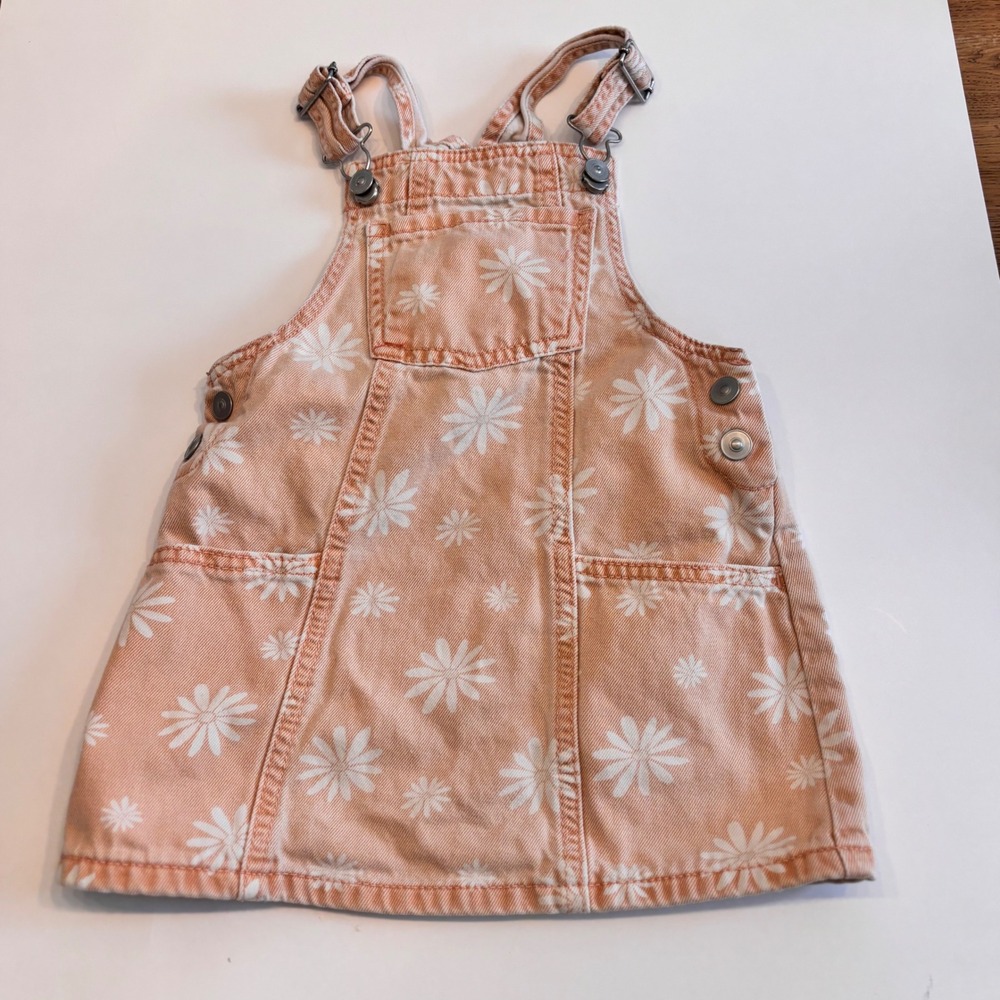 wonder nation Peach Floral Dress with White Daisies